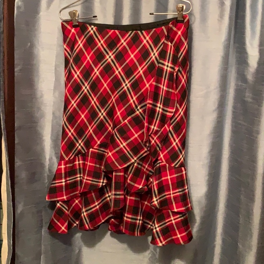 Lauren Red/Black Plaid Skirt